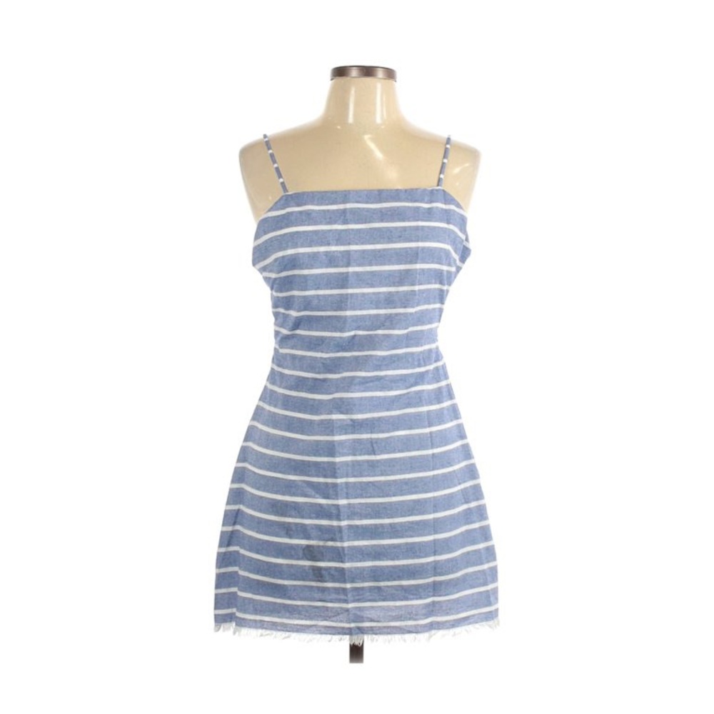 Cotton Candy Blue and White Striped Mini Dress